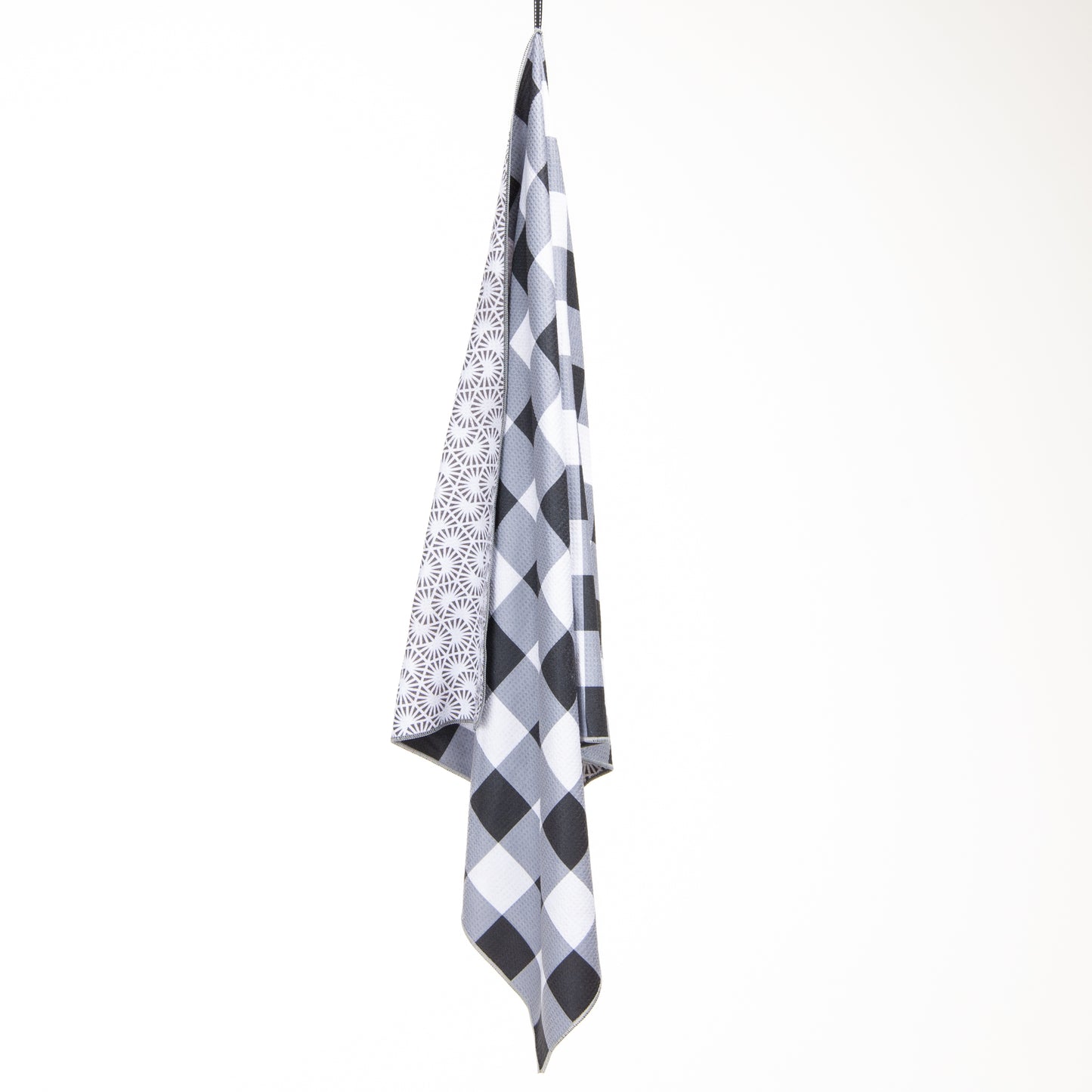 BEACH TOWEL - BLACK CHECK