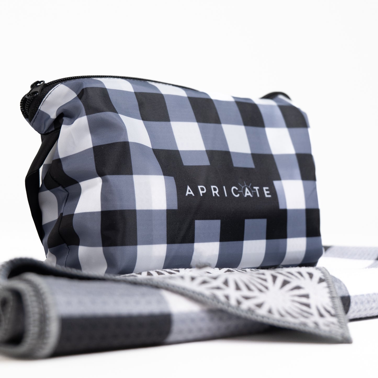 BEACH TOWEL - BLACK CHECK