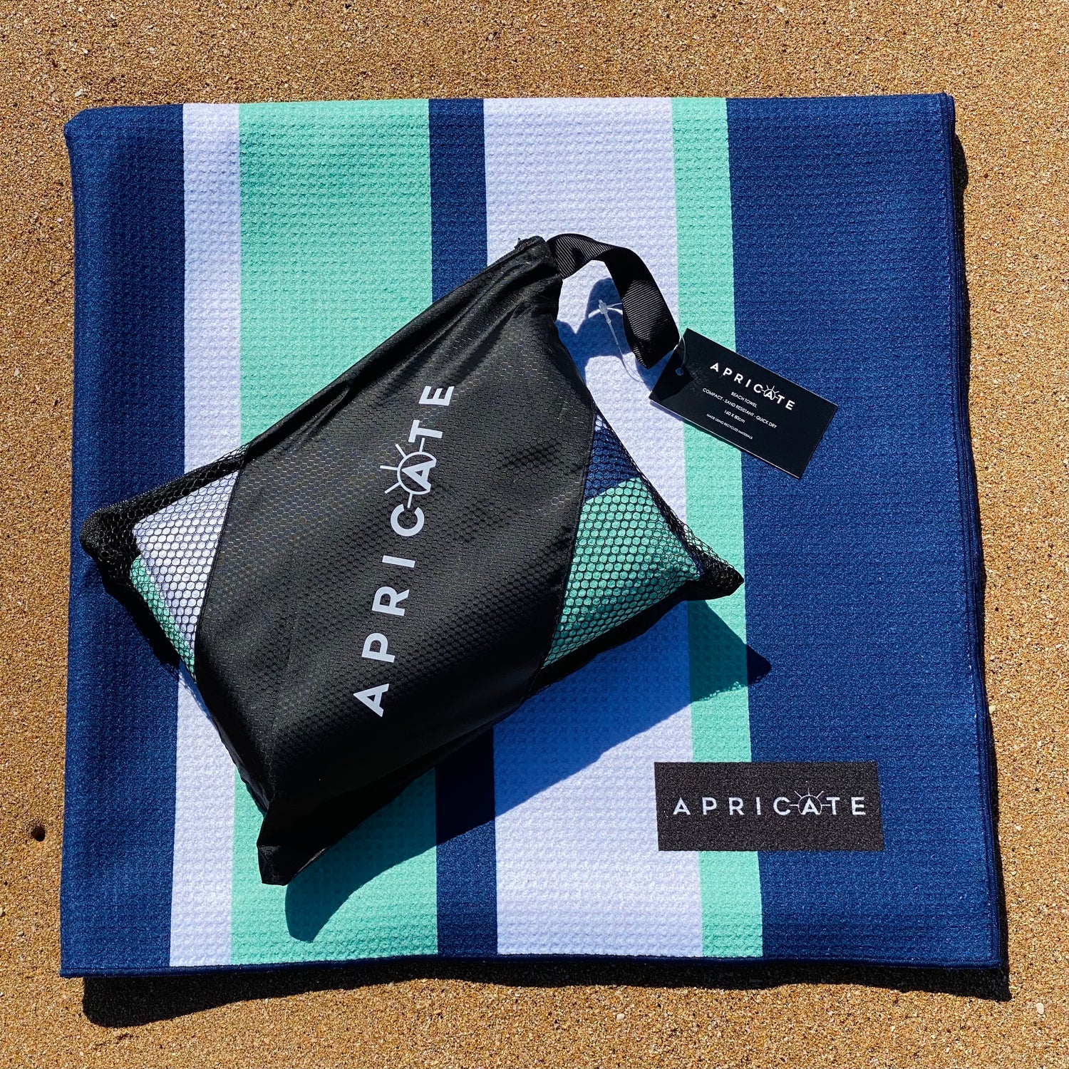 Blue Striped Beach Towel | Cheap Beach Towels | Apricate